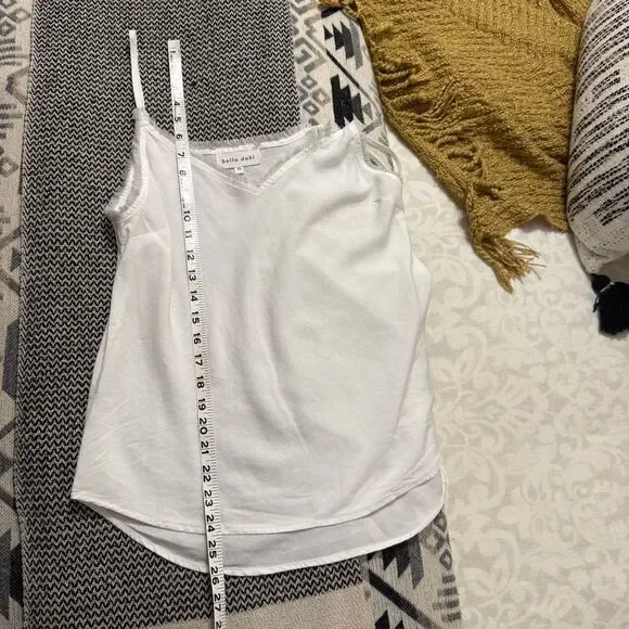 Bella Dahl White V-Neck Frayed Tencel Cami - Picture 9 of 9